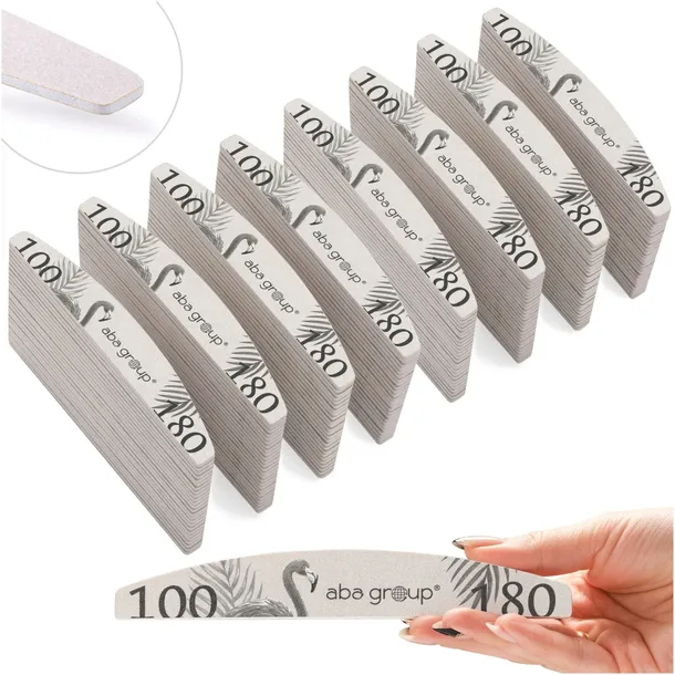 Pilnik do Paznokci Łódka Półksiężyc 100/180 Slim 200 szt Aba Group