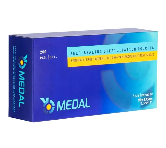 Torebki do Sterylizacji Woreczki Papierowe Foliowe 90x135 mm Medal 200 szt