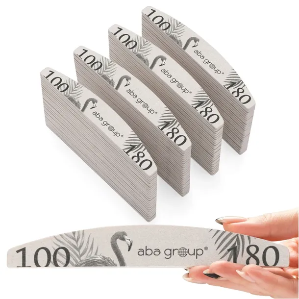 Pilnik do Paznokci Łódka Półksiężyc 100/180 Slim 100 szt Aba Group