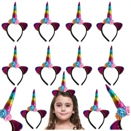 opaska-do-wlosow-jednorozec-pony-metaliczny-rog-na-bal-karnawalowy-10-sztuk