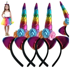 opaska-do-wlosow-jednorozec-pony-metaliczny-rog-na-bal-karnawalowy-3-sztuki