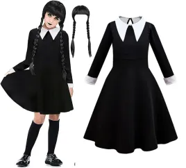 stroj-sukienka-wednesday-addams-peruka-na-bal-przebierancow-104-110