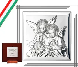 kwadratowy-obraz-z-aniolkami-i-spiacym-dzieckiem-na-chrzest-12x12cm-ramka