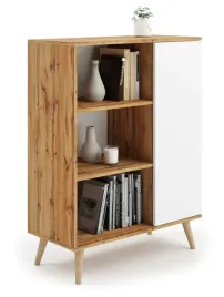 komoda-regal-szafka-dab-craft-zloty-biala-90x40x116-skandynawska