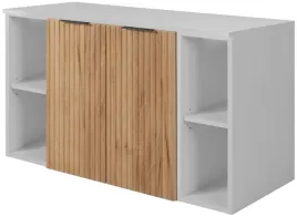 zestaw-szafka-lazienkowa-pod-umywalke-100-cm-z-regalami-dab-craft-biala-2d