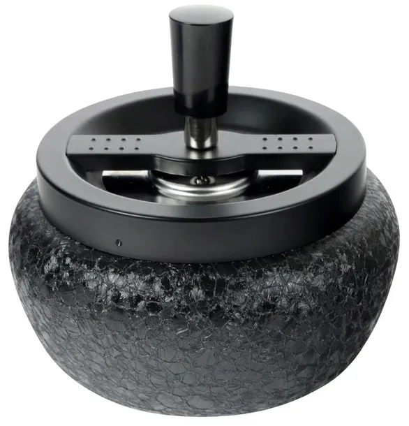 Popielniczka czarna Black Crackle 13cm automatyczna