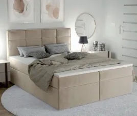 Zdjęcie produktu Łóżko kontynentalne KEJA 180x200 z pojemnikami i materacami WIELE KOLORÓW!