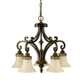 lampa-wiszaca-drawing-room-5-zrodel-swiatla-brazowa-feiss