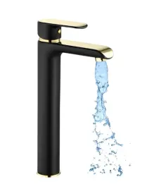 bateria-umywalkowa-wysoka-bloom-czarny-mat-zloty-polysk-30cm-stala-rea