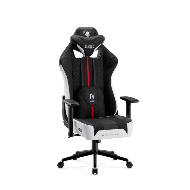 Fotel Gamingowy Obrotowy Materiałowy DIABLO X-Player 2.0 Small Biało-czarny