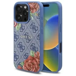 etui-guess-4g-flowers-print-do-magsafe-na-iphone-16-pro-niebieskie