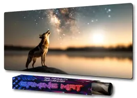 podkladka-pod-myszke-dla-gracza-samotny-wilk-wycie-gwiazdy-gaming-pro100x50