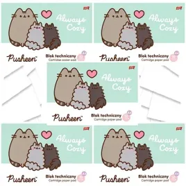 blok-techniczny-a4-bialy-10k-kot-pusheen-szkolny-st-majewski-5-sztuk
