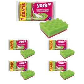 york-zmywak-kuchenny-fala-gabka-do-mycia-naczyn-dwuwarstwowy-zestaw-5szt-x5