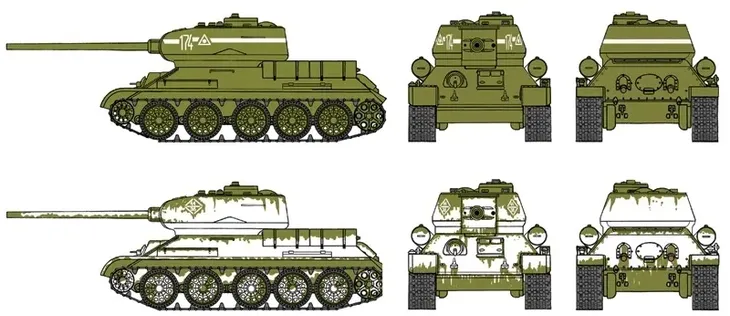 1-72-t-34-85-russian-tank-2-modele-stan-nowy