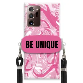 etui-do-samsung-note-20-ultra-case-uchywt-sznurek-czarny-roz-marmur-unique