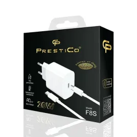 prestico-f8s-usb-c-c2c-20w-pd-white