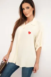 zolta-koszula-damska-oversize-w-paski-z-haftowanym-sercem