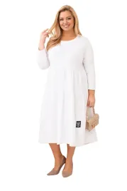 biala-sukienka-damska-bawelniana-plus-size-rozkloszowana-z-dlugim-rekawem