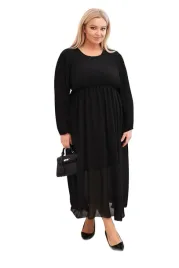 czarna-sukienka-plisowana-damska-plus-size-z-wiskozy-i-dlugim-rekawem