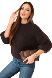 sweter-damski-z-moheru-z-krotkim-rekawem-brazowy