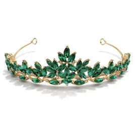 diadem-slubny-zloty-krolewski-szmaragdowe-kamienie-cyrkonie