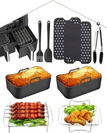 akcesoria-do-frytownicy-powietrznej-ninja-dual-8l-9l-wklady-koszyki-stal