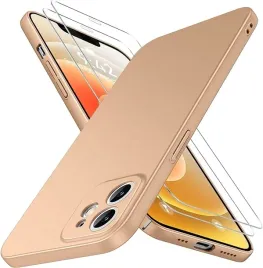 ultra-cienkie-zlote-etui-ochronne-iphone-12-z-2-sztukami-folii-ochronnej