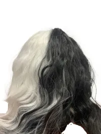 peruka-dwukolorowa-czarno-biala-40-cm-falowane-wlosy