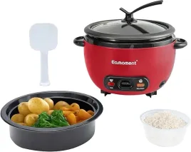 ryzowar-parownik-2w1-nieprzywierajacy-wyjmowany-garnek-czerwony-1l-400w