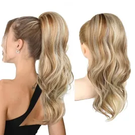 przedluzanie-kucyka-syntetyczne-falowane-wlosy-sredni-blond-dlugosc-45-cm