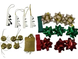 27x-swiateczne-do-ozdabiania-prezentow-kokardy-dzwoneczki-wstazki-winietki