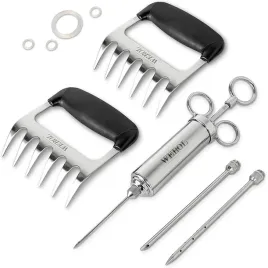 2x-pazury-do-rozrywania-i-szatkowania-ze-stali-oraz-strzykawke-do-marynaty