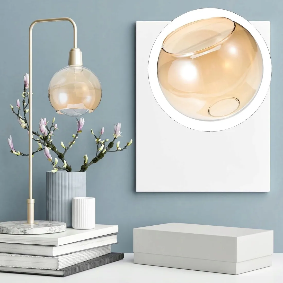 okragly-bursztynowy-klosz-z-witrazowego-szkla-do-lampy-wiszacej-e27-15x13cm-stan-nowy