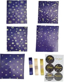 5x-papier-swiateczny-na-opakowanie-granatowy-w-zlote-wzorki-695-x-50-cm