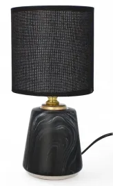 lampa-stolowa-dekoracja-glamour-ceramiczna-z-kloszem-lampka-nocna-czarna