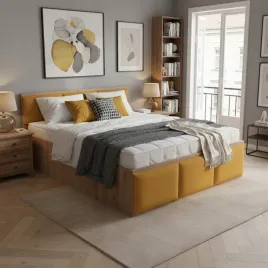 lozko-120x200-dab-kraft-zloty-pojemnik-panele-tapicerowane-zolty