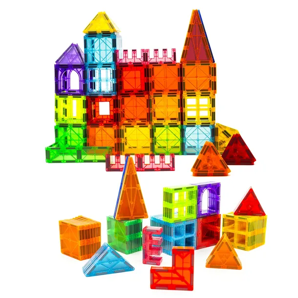 Klocki konstrukcyjne EDUKACYJNE 3D dla dzieci 108el MAGNETYCZNE