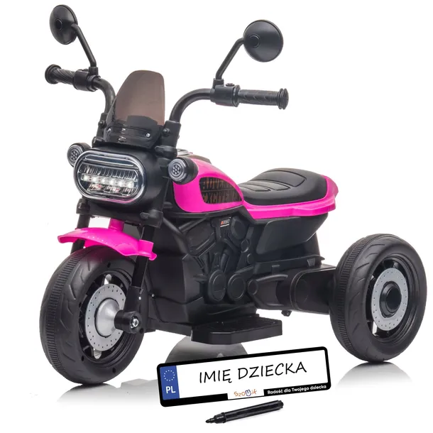 Motorek Dla Dzieci Na Akumulator Dźwięki Motor Trike Tablica