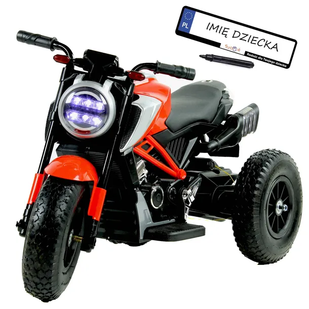 Motor na akumulator + pompowane koła Skóra + Ledy