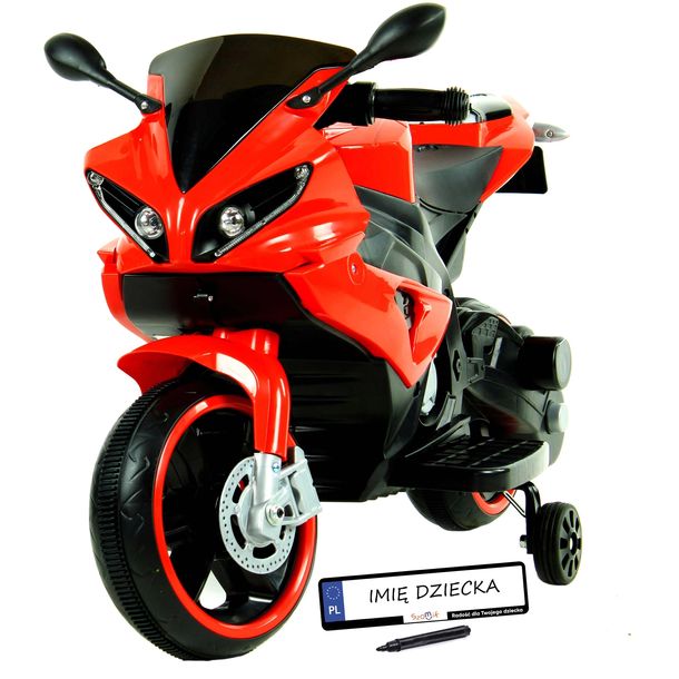 Motor na akumulator dla Dzieci Ścigacz ŚWIECĄCY Kluczyk Ledy Tablica