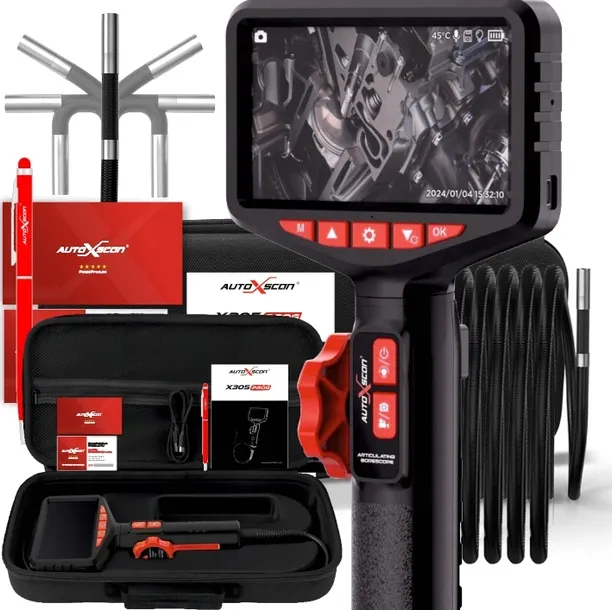KAMERA INSPEKCYJNA 210° SKRĘTNA IP67 LCD AUTOXSCAN X305PRO ENDOSKOP 1080 HD