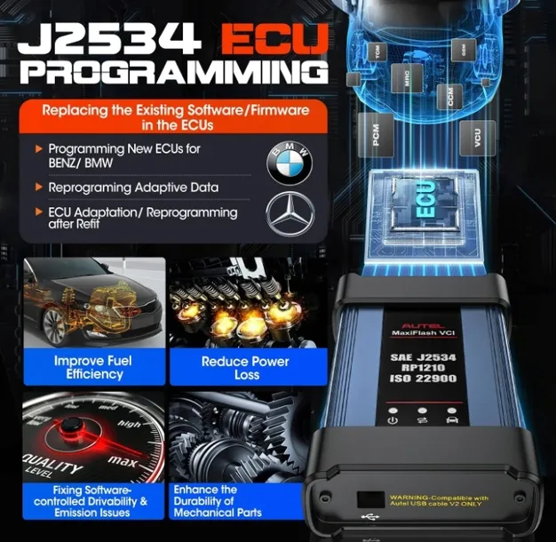 autel-glowica-interfejs-maxiflash-vci-j2534-passthru-ecu-programowanie-model-autel-maxisys-vci-bluetooth-adapter-stan-nowy