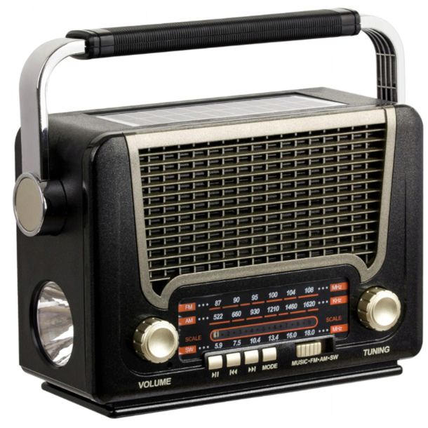 Radio Awaryjne Solarne AM FM z ładowarką USB BLUETOOTH POWERBANK