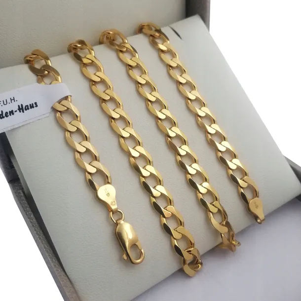 Łańcuszek Męski Golden Haus Pancerka Srebrny 925 Pozłacany 60 cm 6.9 mm