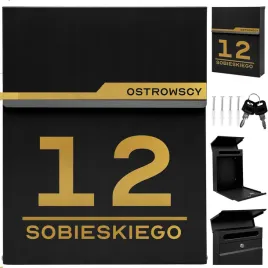 personalizowana-czarna-skrzynka-pocztowa-na-listy-wyposazona-w-miejsce-na-adres-i-numer-domu