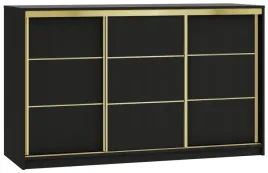 czarna-komoda-przesuwna-z-szufladami-160-cm-gold-z-drazkiem-do-sypialni