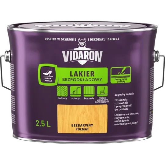 VIDARON LAKIER BEZPODKŁADOWY PÓŁMATOWY 2,5L