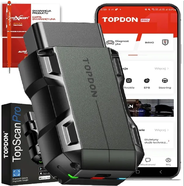 TESTER DIAGNOSTYCZNY ANDROID TOPDON TOPSCAN PRO JĘZYK POLSKI INTERFEJS DIAG
