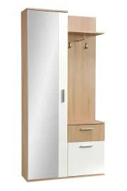 nowoczesna-garderoba-z-lustrem-szuflada-dab-sonoma-bialy